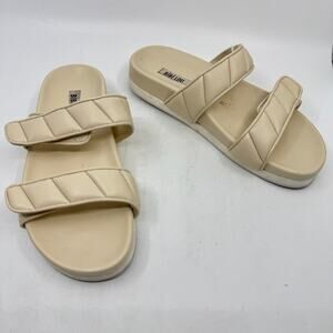 BIBI LOU Cortona Puff Slide Sandals in Ivory